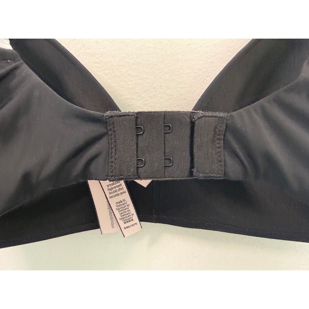 Victoria's Secret T-Shirt Lightly Lined Wireless Bra Black Logo Strap Sz‎ 34D - Picture 6 of 12
